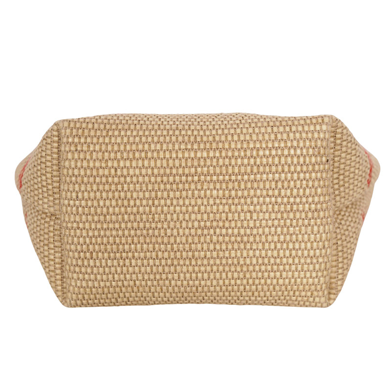 NEW LONGCHAMP Lilac Leather WOVEN CANVAS Le Panier Pliage HORSE MINI BAG Retired