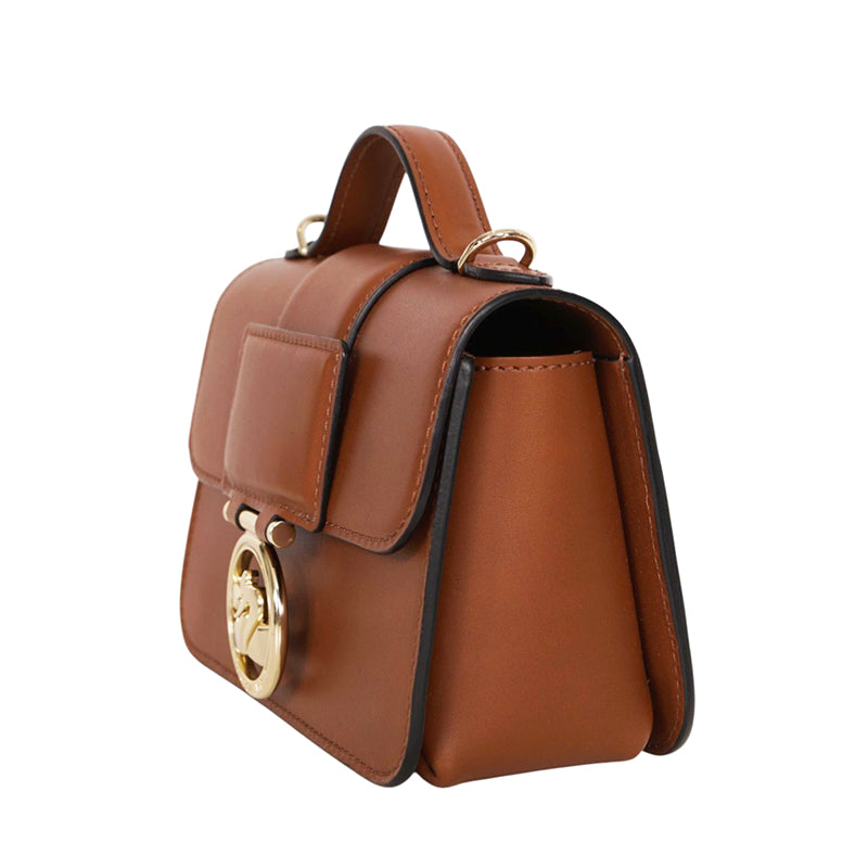 NEW $590 LONGCHAMP Cognac Leather Box-Trot XS HORSE LOGO Crossbody Strap BAG
