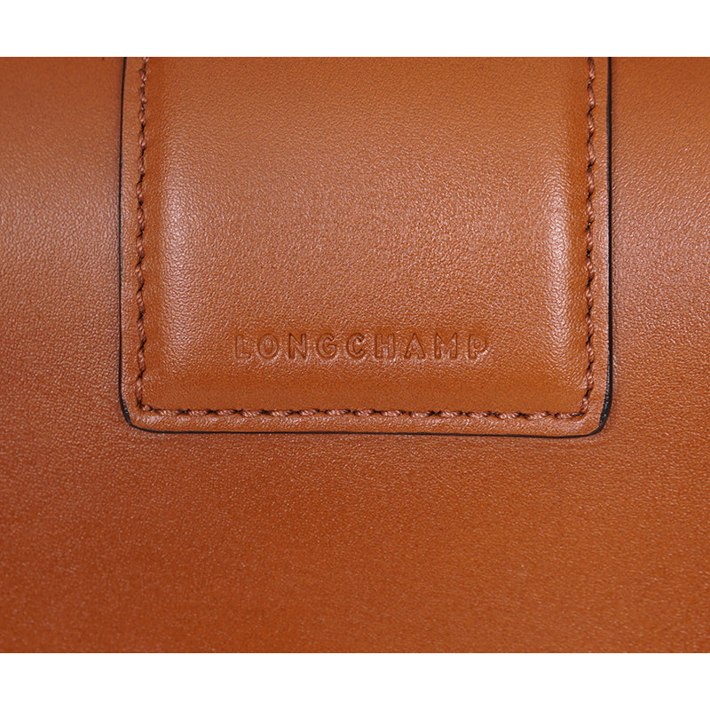 NEW $590 LONGCHAMP Cognac Leather Box-Trot XS HORSE LOGO Crossbody Strap BAG