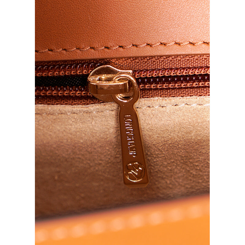 NEW $590 LONGCHAMP Cognac Leather Box-Trot XS HORSE LOGO Crossbody Strap BAG
