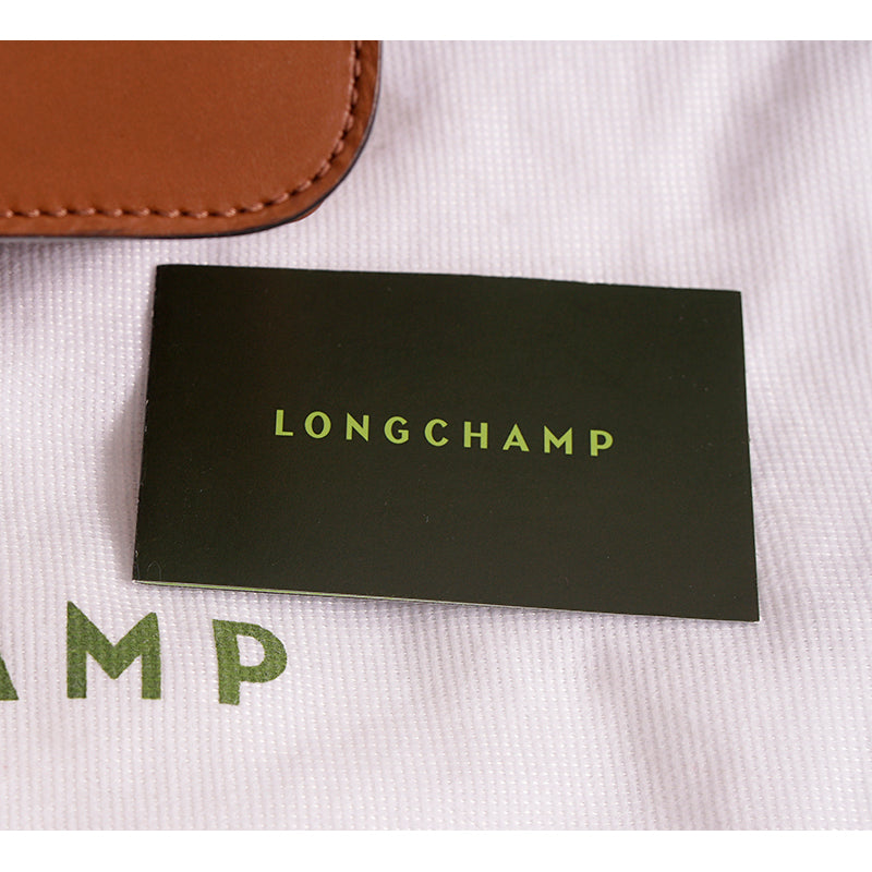 NEW $590 LONGCHAMP Cognac Leather Box-Trot XS HORSE LOGO Crossbody Strap BAG