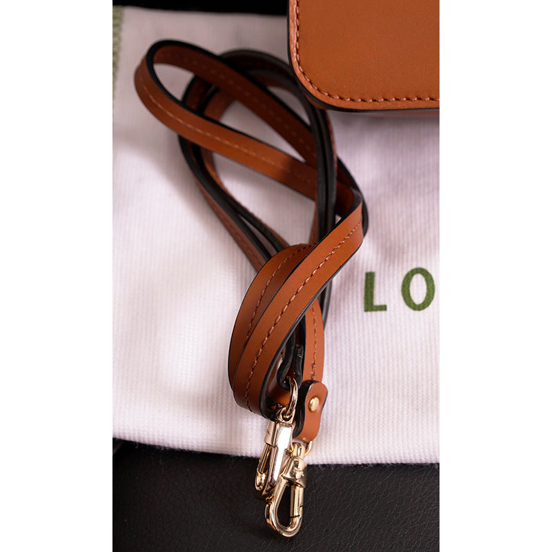 NEW $590 LONGCHAMP Cognac Leather Box-Trot XS HORSE LOGO Crossbody Strap BAG