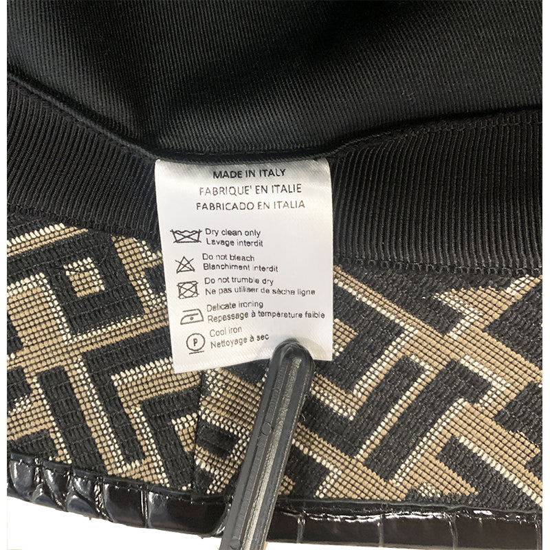 NEW $290 LONGCHAMP RUNWAY Tan & Black LGP Monogram Jacquard Canvas FEDORA HAT