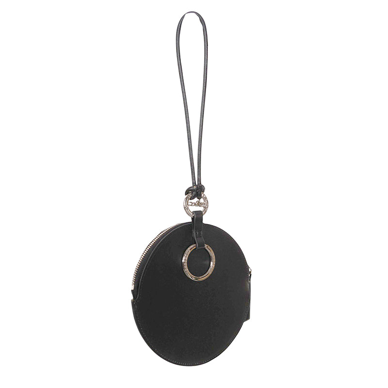 NEW $250 LONGCHAMP Green Brown Leather BASKETBALL Long-Dribble Pouch/Keyring BAG