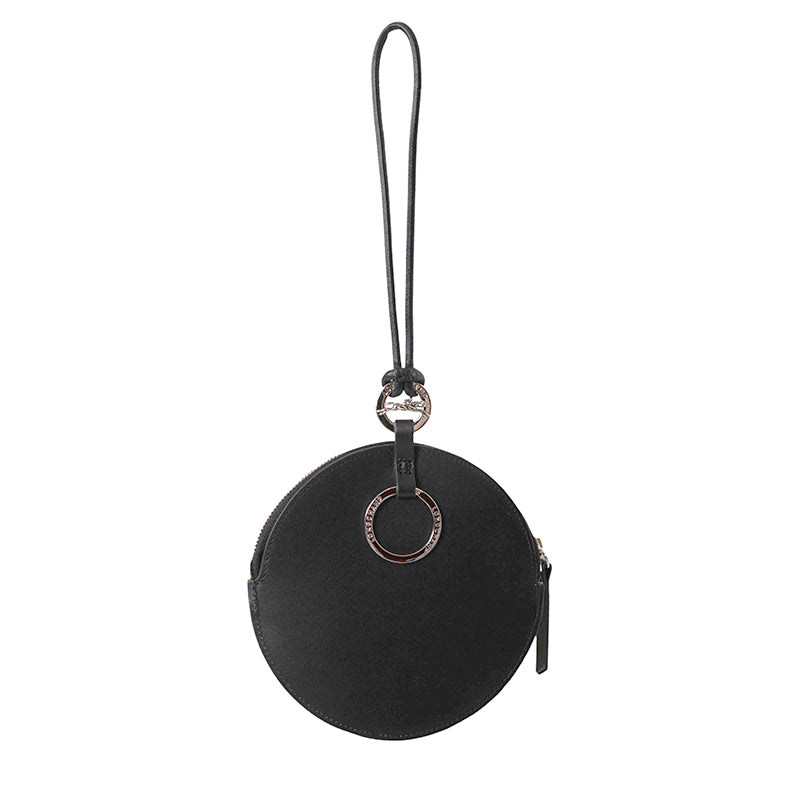 NEW $250 LONGCHAMP Green Brown Leather BASKETBALL Long-Dribble Pouch/Keyring BAG
