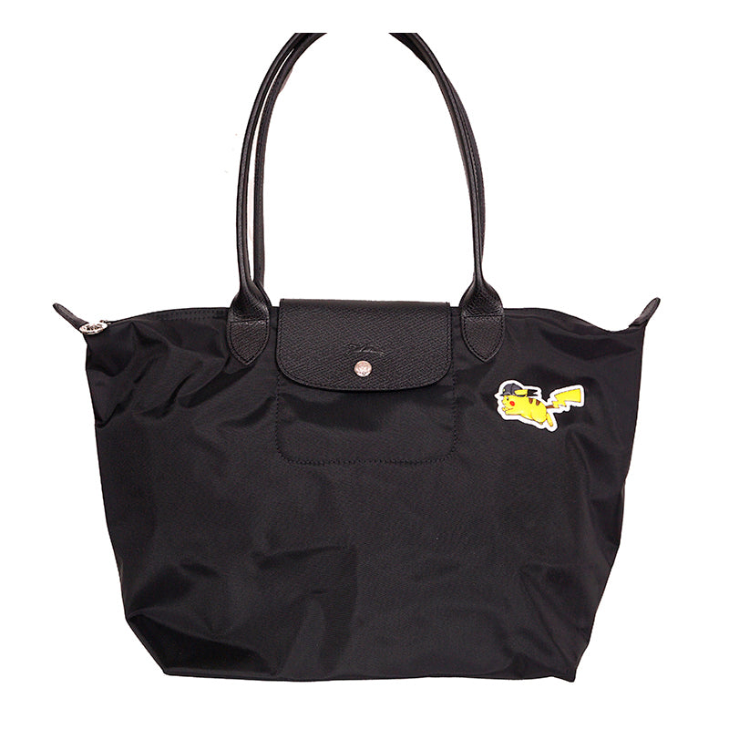 NEW LONGCHAMP Pokémon Black Le Pliage Nylon DETECTIVE PIKACHU Tote Bag - RETIRED