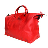 NEW $935 LONGCHAMP Red Leather Le Pliage XTRA LARGE TRAVEL BAG w/ LOCK & STRAP