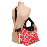 NEW $350 LONGCHAMP Red Gray LE PLIAGE LGP STREET STYLE LOGO Med TOTE BAG & STRAP