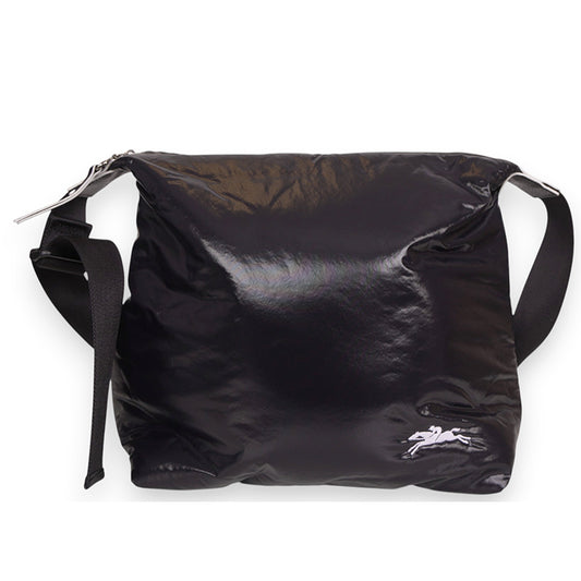 NEW $370 LONGCHAMP Black Nylon Le Pliage ALPIN PUFFER Travel HOBO MESSENGER BAG