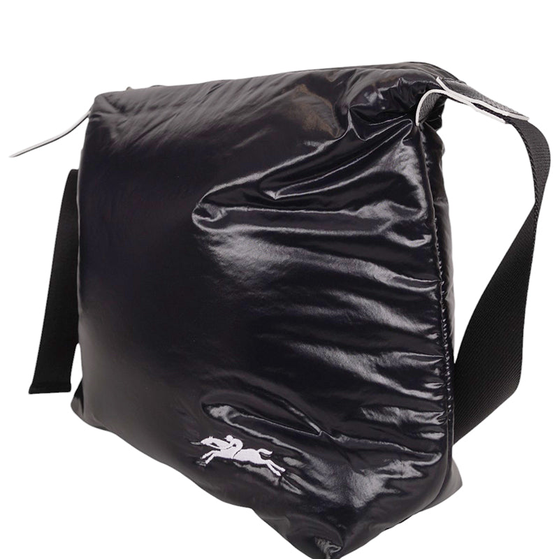 NEW $370 LONGCHAMP Black Nylon Le Pliage ALPIN PUFFER Travel HOBO MESSENGER BAG