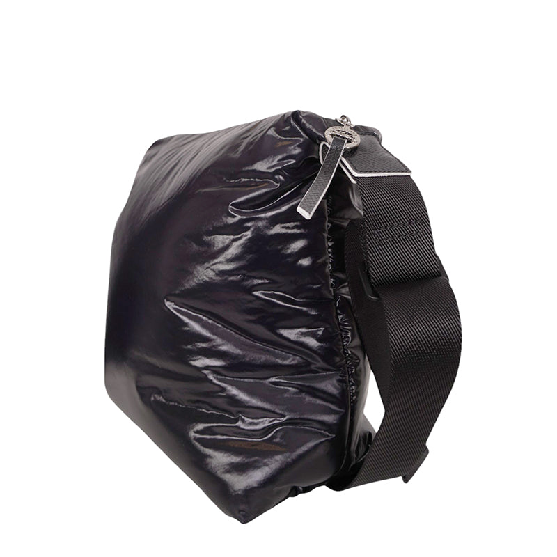 NEW $370 LONGCHAMP Black Nylon Le Pliage ALPIN PUFFER Travel HOBO MESSENGER BAG