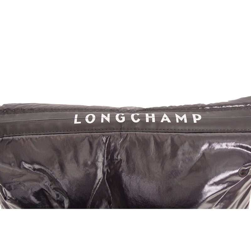 NEW $370 LONGCHAMP Black Nylon Le Pliage ALPIN PUFFER Travel HOBO MESSENGER BAG