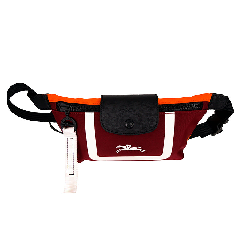 NEW LONGCHAMP Orange Red Colorblock LE PLIAGE SCUBA Belt Sling BAG RETIRED