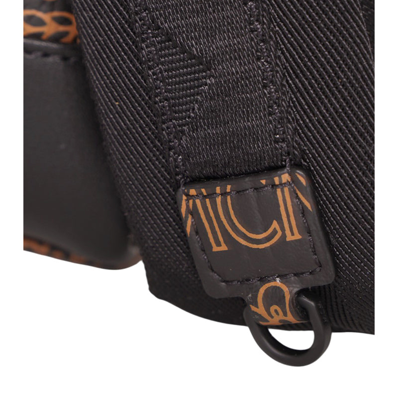 NEW $990 MCM Black Visetos Orange/Tan STARK MAXI LOGO Monogrammed BACKPACK NWT