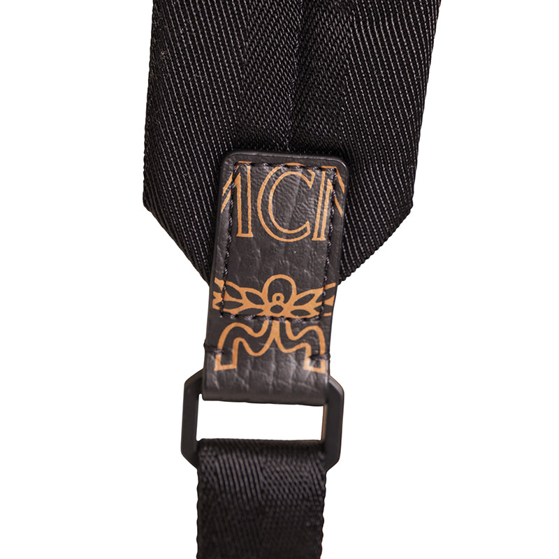 NEW $990 MCM Black Visetos Orange/Tan STARK MAXI LOGO Monogrammed BACKPACK NWT