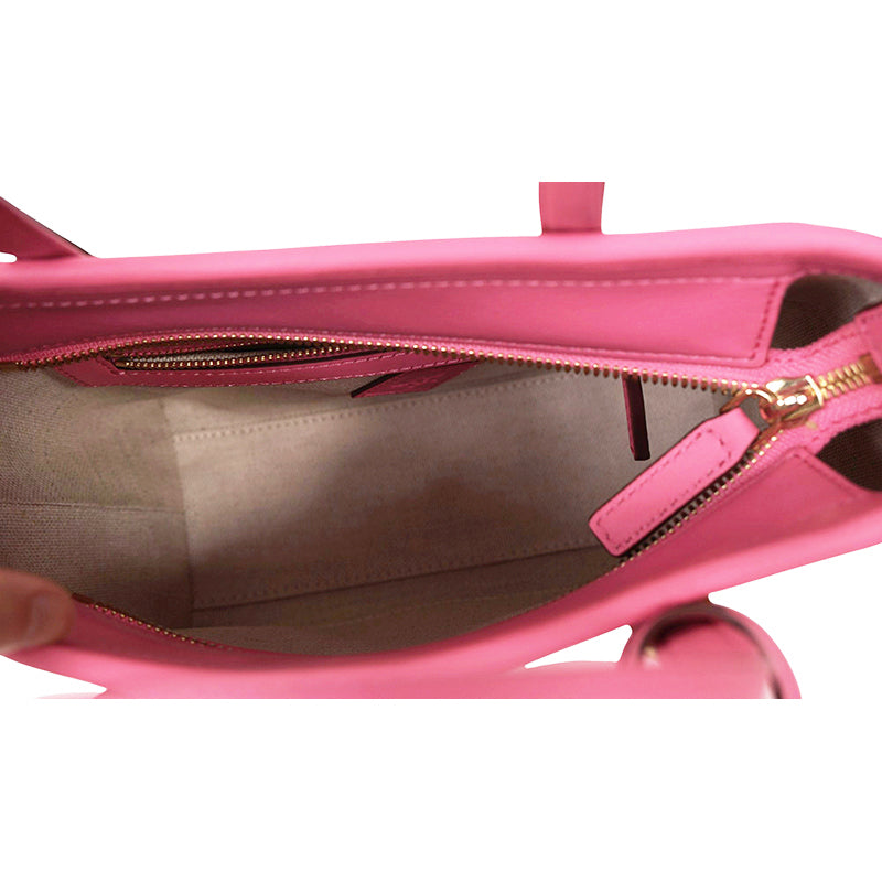 NEW $660 MCM Pink Ocean Coral LOGO Mountain Collection Crossbody TONI TOTE BAG