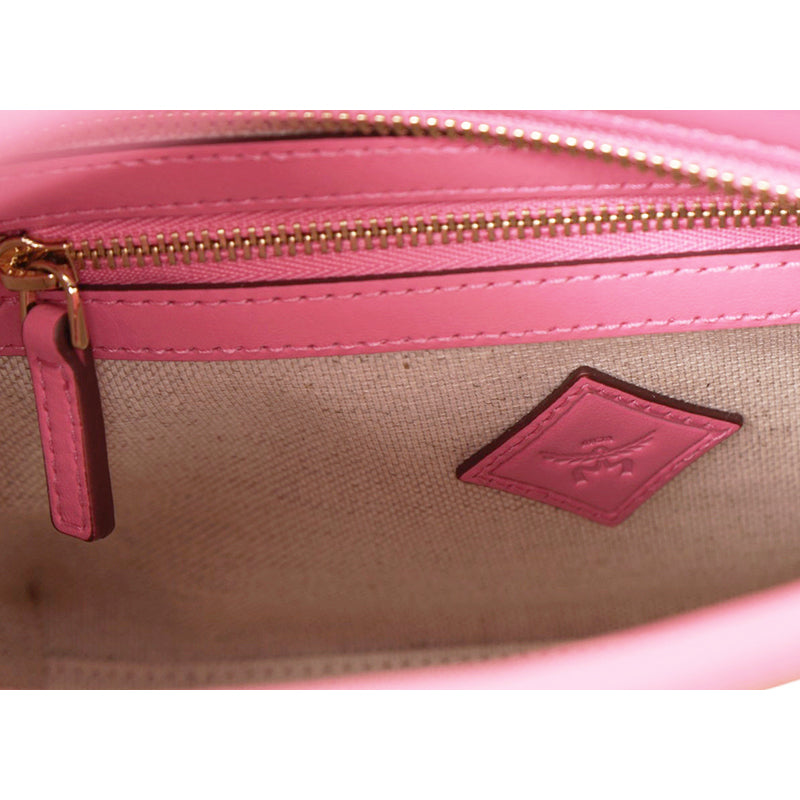 NEW $660 MCM Pink Ocean Coral LOGO Mountain Collection Crossbody TONI TOTE BAG