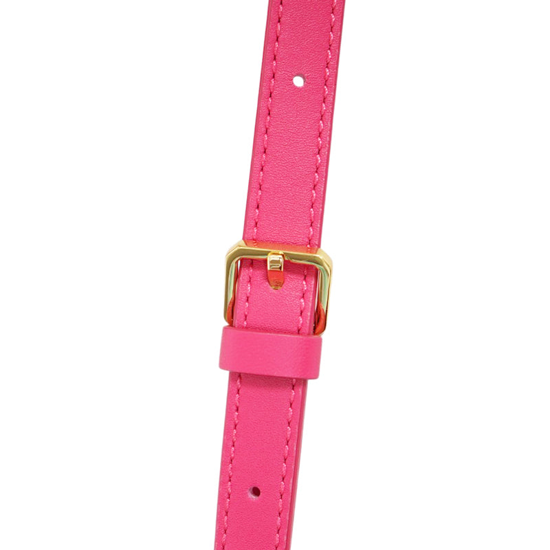 NEW $995 MCM Pink Fuchsia Aren Leather LOGO Mini Boston Satchel CHUNKY CHAIN BAG