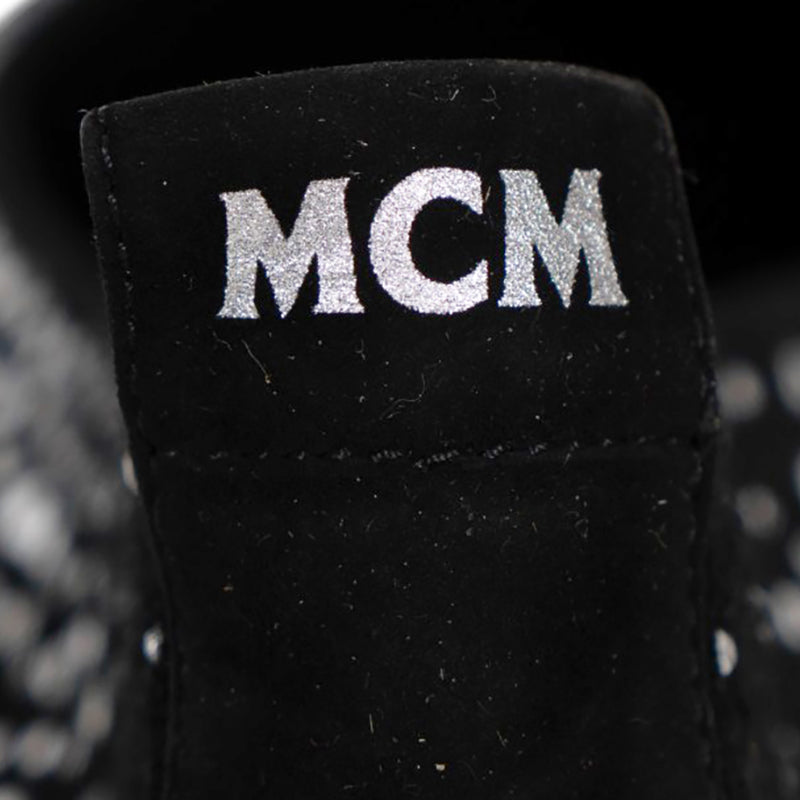 sz 37 NEW $690 MCM Munich to Mars 2024 Black Suede CRYSTAL GRADIENT BALLET FLATS