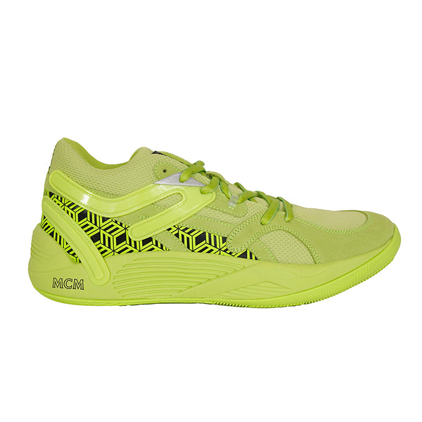 46 US 13 NEW $590 MCM x Puma TRC Blaze Court ACID LIME GREEN Low Top SNEAKERS
