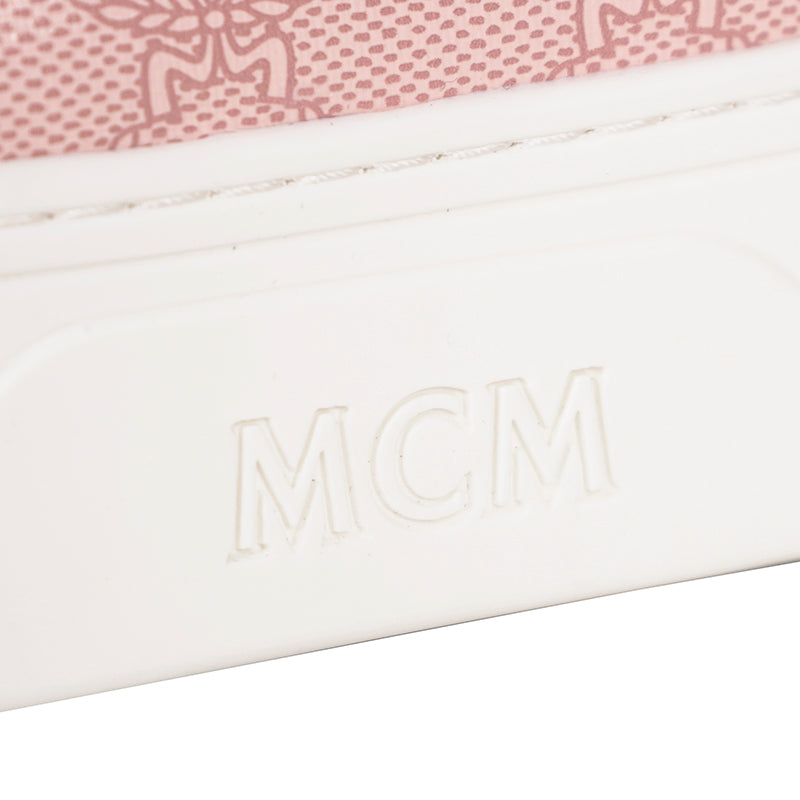 38/39 NEW $490 MCM Woman's PINK MONOGRAM Coated Canvas Skyward PLATFORM SNEAKERS