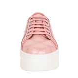 38/39 NEW $490 MCM Woman's PINK MONOGRAM Coated Canvas Skyward PLATFORM SNEAKERS