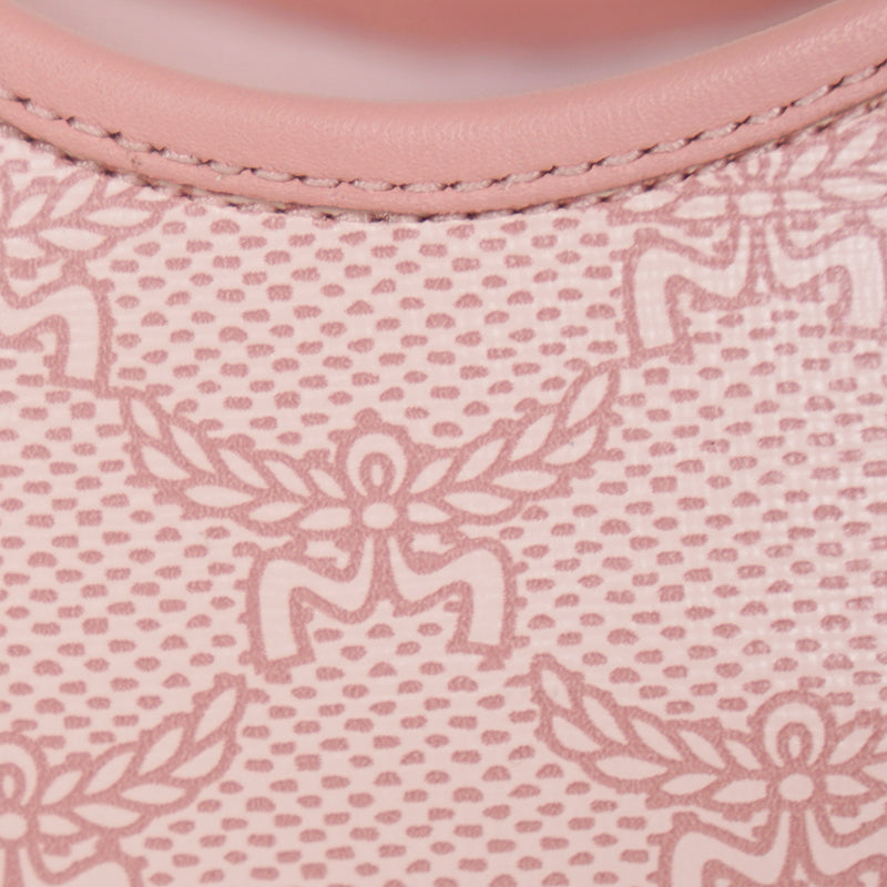 38/39 NEW $490 MCM Woman's PINK MONOGRAM Coated Canvas Skyward PLATFORM SNEAKERS