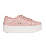 38/39 NEW $490 MCM Woman's PINK MONOGRAM Coated Canvas Skyward PLATFORM SNEAKERS