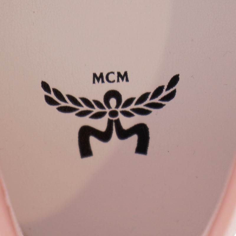 38/39 NEW $490 MCM Woman's PINK MONOGRAM Coated Canvas Skyward PLATFORM SNEAKERS