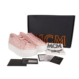 38/39 NEW $490 MCM Woman's PINK MONOGRAM Coated Canvas Skyward PLATFORM SNEAKERS