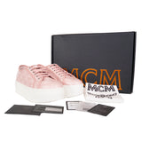 38/39 NEW $490 MCM Woman's PINK MONOGRAM Coated Canvas Skyward PLATFORM SNEAKERS