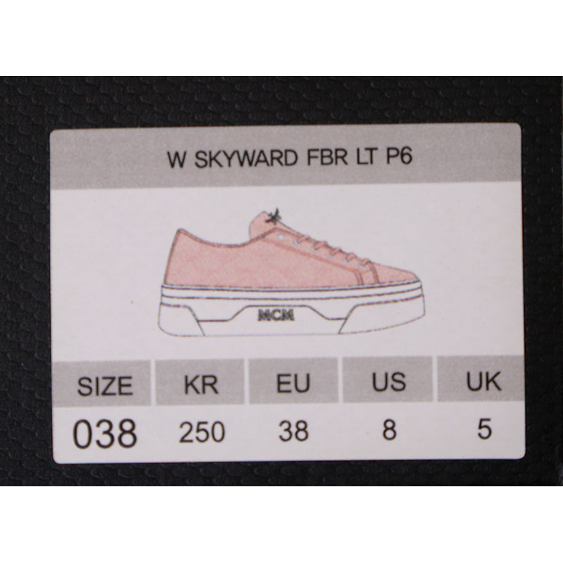 38/39 NEW $490 MCM Woman's PINK MONOGRAM Coated Canvas Skyward PLATFORM SNEAKERS