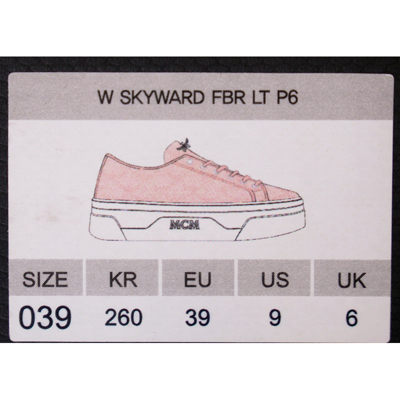38/39 NEW $490 MCM Woman's PINK MONOGRAM Coated Canvas Skyward PLATFORM SNEAKERS