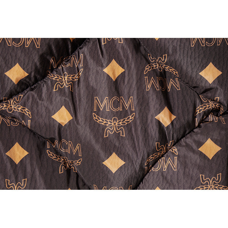 NEW $890 MCM Black LOGO Monogram Maxi Munchen QUILTED Nylon PUFFER TOTE BAG NWT