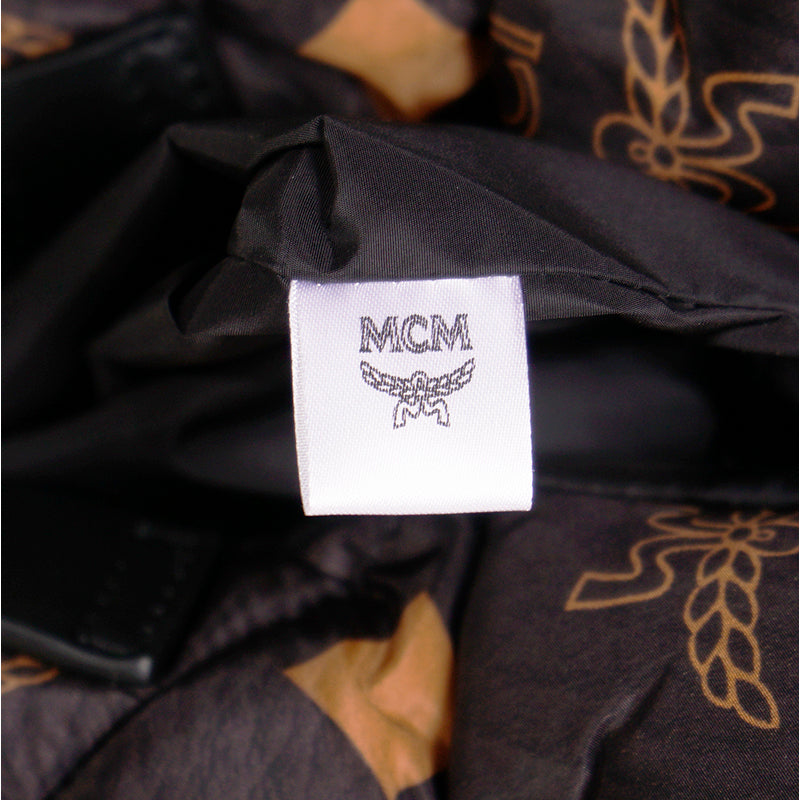 NEW $890 MCM Black LOGO Monogram Maxi Munchen QUILTED Nylon PUFFER TOTE BAG NWT