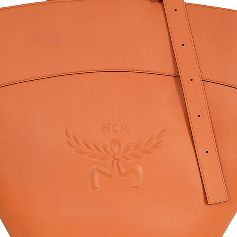 NEW $1790 MCM RUNWAY 2024 Cognac SPANISH NAPPA LEATHER Large HIMMEL TOTE BAG NWT