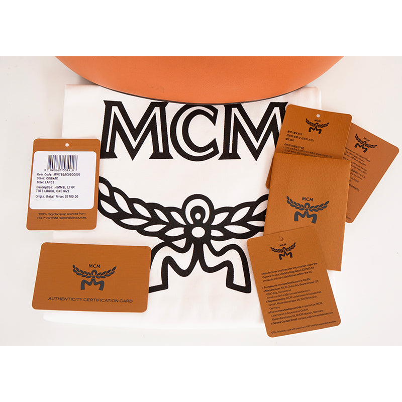 NEW $1790 MCM RUNWAY 2024 Cognac SPANISH NAPPA LEATHER Large HIMMEL TOTE BAG NWT