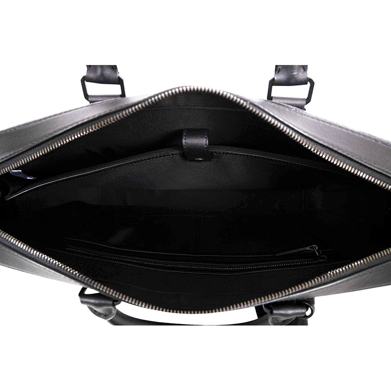NEW $890 MCM Black Gray COATED CANVAS Klassik Visetos Briefcase BAG w/ STRAP