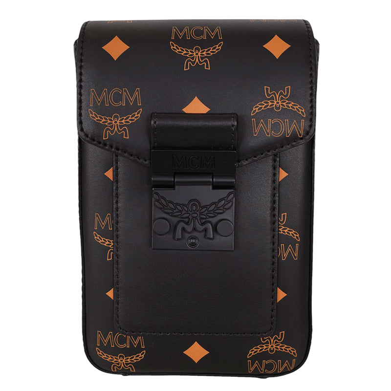 NEW $660 MCM Black Orange Vallarta COLOR SPLASH Monogram Logo Crossbody BAG NWT