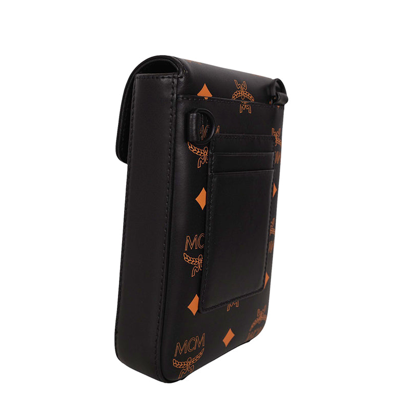 NEW $660 MCM Black Orange Vallarta COLOR SPLASH Monogram Logo Crossbody BAG NWT