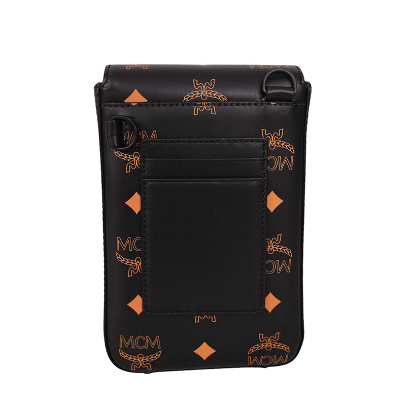 NEW $660 MCM Black Orange Vallarta COLOR SPLASH Monogram Logo Crossbody BAG NWT