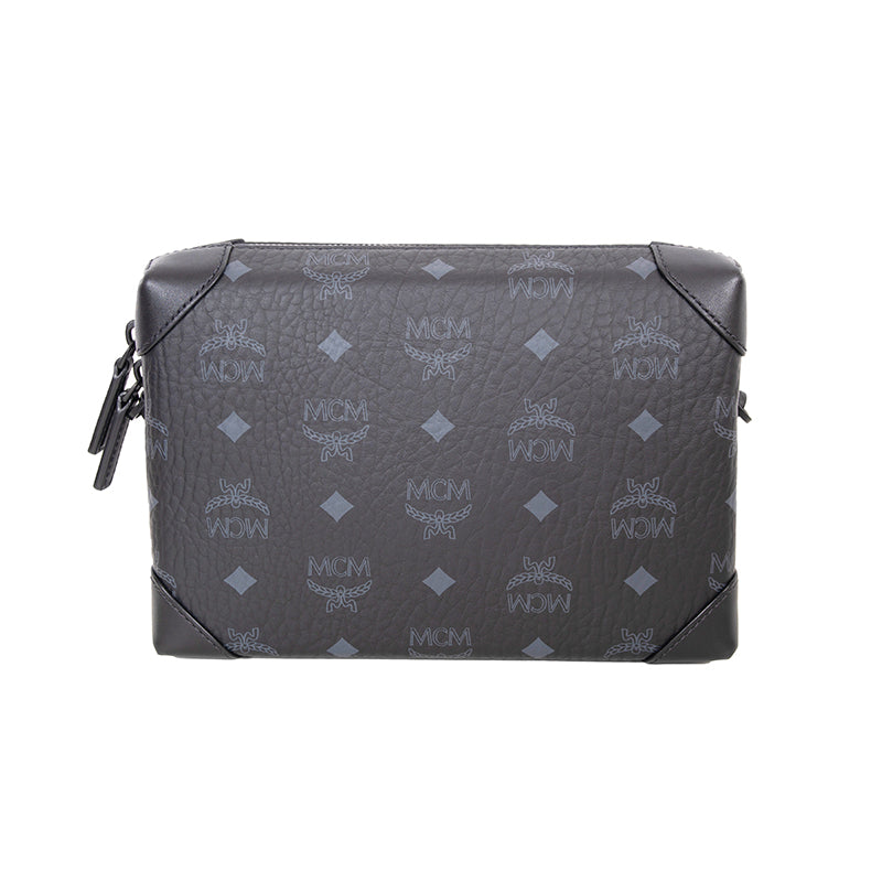 NEW $980 MCM Black Visetos Logo Klassik SET 3 MULTIFUNCTION Trio CROSSBODY BAG