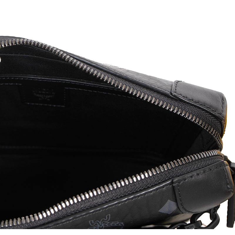 NEW $980 MCM Black Visetos Logo Klassik SET 3 MULTIFUNCTION Trio CROSSBODY BAG