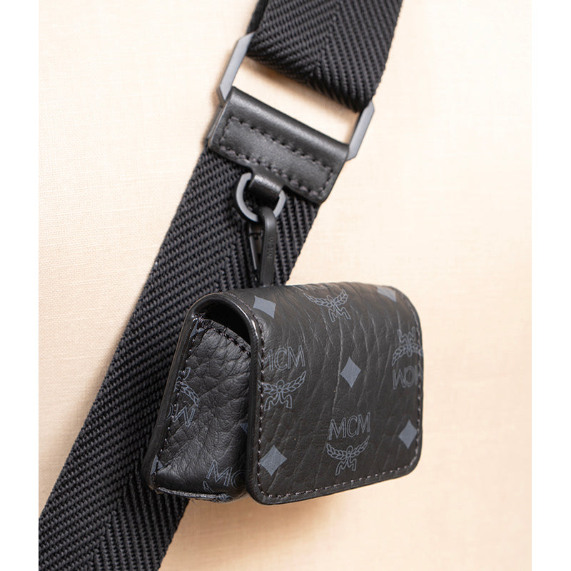 NEW $980 MCM Black Visetos Logo Klassik SET 3 MULTIFUNCTION Trio CROSSBODY BAG