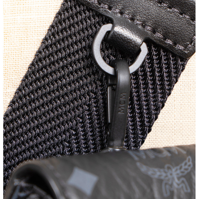 NEW $980 MCM Black Visetos Logo Klassik SET 3 MULTIFUNCTION Trio CROSSBODY BAG