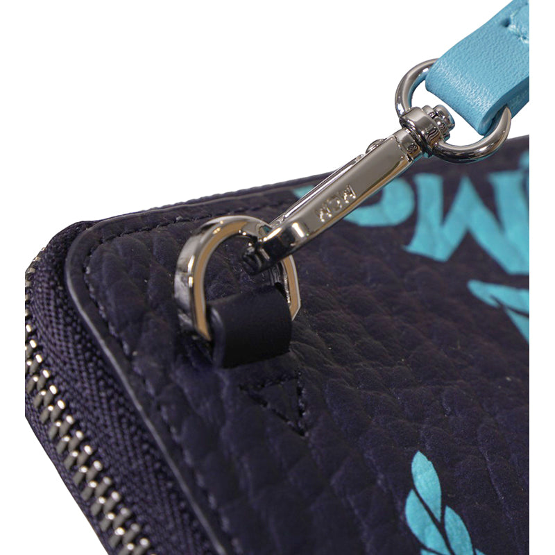 NEW $450 MCM Blue Palm Tree Monogram LOGO Ottomar Travel Pouch MESSENGER BAG NWT