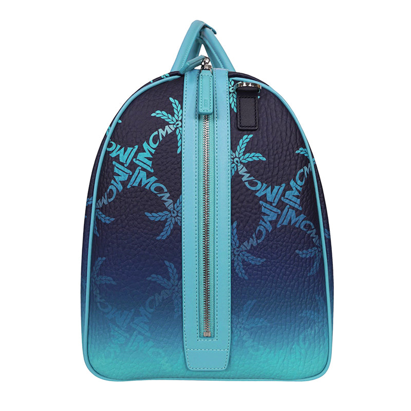 NEW $1,580 MCM Blue Gradation PALM TREE Visetos Ottomar Large WEEKENDER BAG NWT