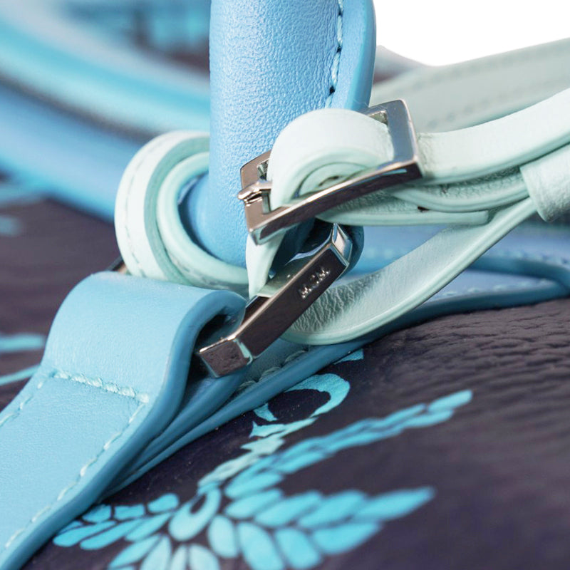 NEW $1,580 MCM Blue Gradation PALM TREE Visetos Ottomar Large WEEKENDER BAG NWT