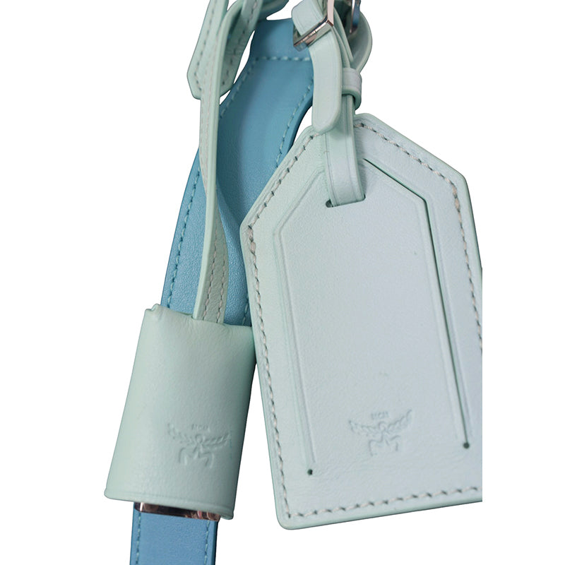 NEW $1,580 MCM Blue Gradation PALM TREE Visetos Ottomar Large WEEKENDER BAG NWT