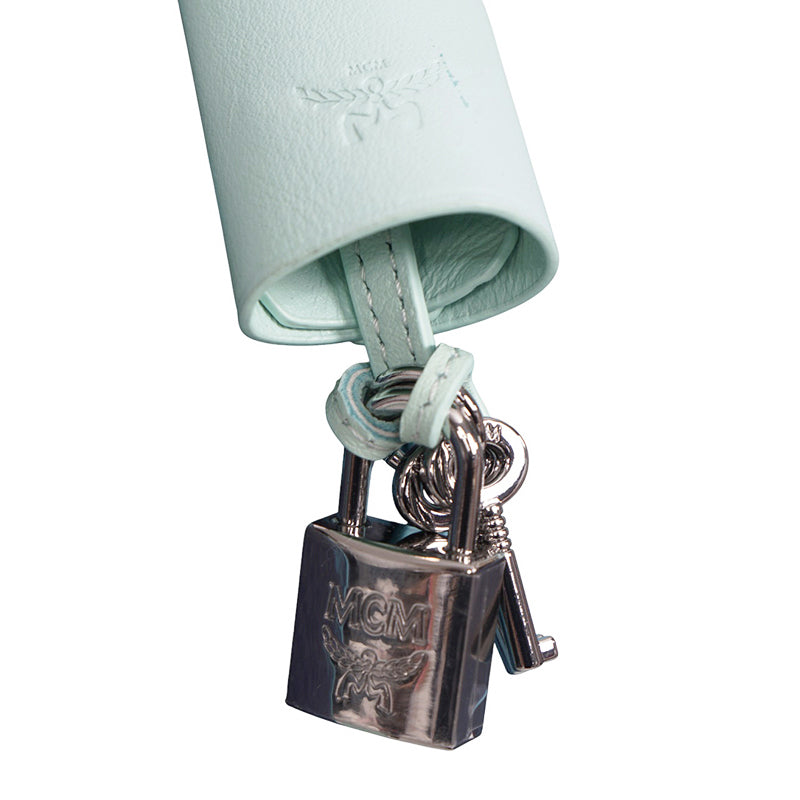 NEW $1,580 MCM Blue Gradation PALM TREE Visetos Ottomar Large WEEKENDER BAG NWT